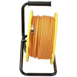Renkforce RJ45 síťový naviják kabelu CAT 6a (surový kabel CAT 7) S/FTP 50 m oranžová bez halogenů