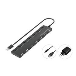 Conceptronic HUBBIES08BP USB Hub 7 portů USB-A USB 2.0 480 MBit/s černá HUBBIES08BP