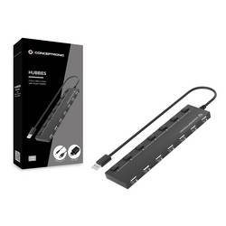 Conceptronic HUBBIES08BP USB Hub 7 portů USB-A USB 2.0 480 MBit/s černá HUBBIES08BP