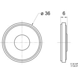 Visaton K 36 WP - 8 Ohm 1.4 palec 3.6 cm mini reproduktor 1 W 8 Ω černá Plastová membrána, Odolný proti vlhkosti