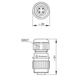 Hirschmann 934124100 934 124-100-1 kulatý faston, 1 ks
