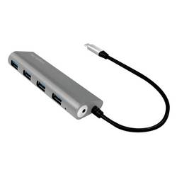 LogiLink UA0309 USB Hub 4 porty USB-A USB 3.1 Gen1 5 GBit/s s konektorem USB C šedá UA0309