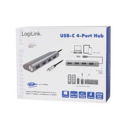 LogiLink UA0309 USB Hub 4 porty USB-A USB 3.1 Gen1 5 GBit/s s konektorem USB C šedá UA0309