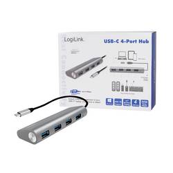 LogiLink UA0309 USB Hub 4 porty USB-A USB 3.1 Gen1 5 GBit/s s konektorem USB C šedá UA0309