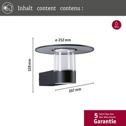 Paulmann Sienna 94834 venkovní nástěnné LED osvětlení s PIR detektorem LED 3 W antracitová