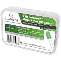 Quadrios sada LED zelená kulatý 5 mm 120 mcd 35 ° 20 mA 3.0 V Box