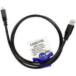 LogiLink USB kabel USB 3.2 Gen1 USB-A zástrčka, USB Micro-B 3.0 zástrčka 1.00 m černá CU0026