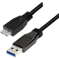 LogiLink USB kabel USB 3.2 Gen1 USB-A zástrčka, USB Micro-B 3.0 zástrčka 1.00 m černá CU0026