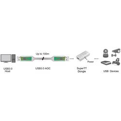 LogiLink USB kabel USB 3.2 Gen1 USB-A zástrčka, USB-A zástrčka 10.00 m modrá Aktivní se zesílením signálu CU0101
