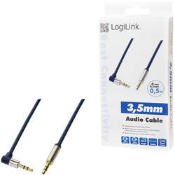 LogiLink CA11050 jack audio kabel 0.50 m tmavě modrá (matná) 90° zatočeno nahoru