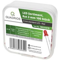 Quadrios sada LED červená kulatý 3 mm 600 mcd 30 ° 20 mA 2.0 V Box