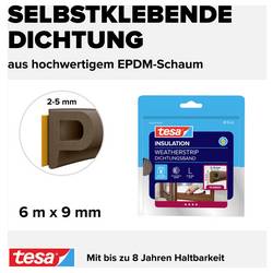 tesa P-PROFILE 05390-00101-00 těsnicí páska tesaMOLL® hnědá (d x š) 6 m x 9 mm 1 ks
