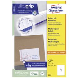 Avery-Zweckform 3478 univerzální etikety 210 x 297 mm papír bílá 100 ks trvalé inkoustová tiskárna, laserová tiskárna, barevná laserová tiskárna, kopírka,