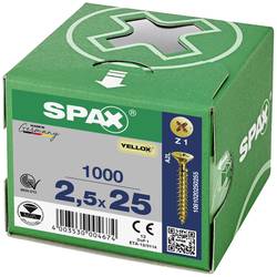 SPAX 1081020250255 R 88094 Senkkopf m.Spitze/Kreuzschl.-PZ šroub do dřeva 2.5 mm 25 mm křížová drážka Pozidriv ocel YELLOX 1000 ks