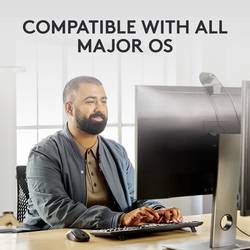 Logitech MK370 Combo for Business Bluetooth® sada klávesnice a myše odolné proti stříkající vodě, Tiché klávesy německá, QWERTZ černá