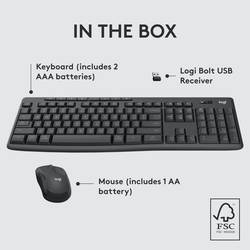Logitech MK370 Combo for Business Bluetooth® sada klávesnice a myše odolné proti stříkající vodě, Tiché klávesy německá, QWERTZ černá