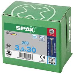SPAX 0197000350303 R 88091 Senkkopf T-STAR TG šroub do dřeva 3.5 mm 30 mm T-STAR plus 88091 nerezová ocel A2 200 ks