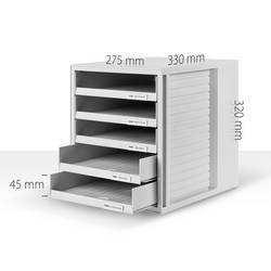 HAN HAN - Schubladenschrank - 5 Schubfächer - für C4 1401-14 box se zásuvkami světle šedá DIN A4 Počet zásuvek: 5