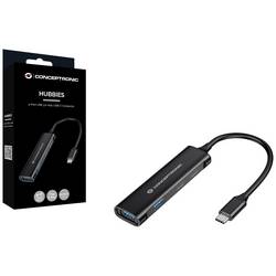 Conceptronic HUBBIES12B USB Hub 2 + 2 port USB-A, USB-C® USB 3.0 5 GBit/s s konektorem USB C černá HUBBIES12B