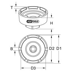 Klíč 3/4 se 6 čepy pro DAF, vnitřní čep Ø 86 mm KS Tools 460.3730