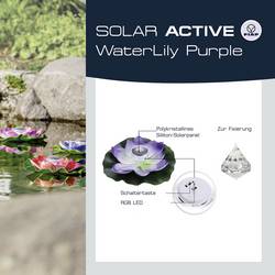 FIAP 3206-2 SOLAR ACTIVE WaterLily Purple solární dekorativní osvětlení květina LED pevně vestavěné LED nachová