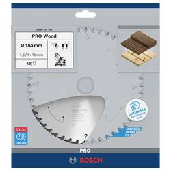 Bosch Accessories 2608837701 2608837701 tvrdokovový pilový kotouč 184 x 16 mm Počet zubů (na palec): 48 1 ks