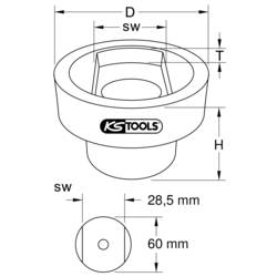 Svorníky listových pružin pro konektor Volvo, 28,5 x 60 mm KS Tools 450.0243