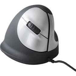 R-GO Tools RGOHE optická ergonomická myš, přenos USB, 4 tlačítko, 3500 dpi, černá, stříbrná
