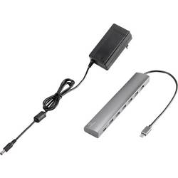Renkforce RF-3374946 USB Hub 6 + 1 port USB-A USB 3.2 Gen1 5 GBit/s s proudovou přípojkou Pass-Through, s hliníkovým krytem stříbrná