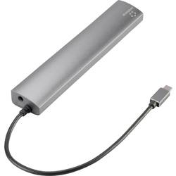 Renkforce RF-3374946 USB Hub 6 + 1 port USB-A USB 3.2 Gen1 5 GBit/s s proudovou přípojkou Pass-Through, s hliníkovým krytem stříbrná