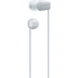 Sony WI-C100 Headset do uší (In Ear) Bluetooth® stereo bílá headset, personalizace zvuku, regulace hlasitosti, nákrčník, odolné vůči potu, odolná vůči vodě