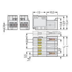WAGO 2140 pinová lišta (standardní) 4, rozteč 3.50 mm, 734-304, 100 ks