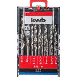 kwb 109119 HSS sada spirálových vrtáku do kovu 19dílná 1 mm, 1.5 mm, 2 mm, 2.5 mm, 3 mm, 3.5 mm, 4 mm, 4.5 mm, 5 mm, 5.5 mm, 6 mm, 6.5 mm, 7 mm, 7.5 mm, 8 mm,