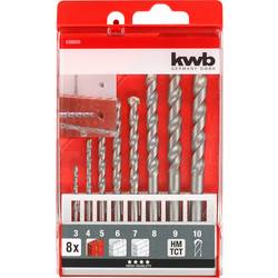 kwb 39800 kalená ocel sada spirálového vrtáku na kámen 8dílná 3 mm, 4 mm, 5 mm, 6 mm, 7 mm, 8 mm, 9 mm, 10 mm válcová stopka 8 ks