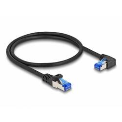 Delock 80221 RJ45 síťové kabely, propojovací kabely CAT 6A S/FTP 0.50 m černá 90° zatočeno doprava 1 ks