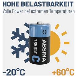 Absina baterie malé mono C alkalicko-manganová 6000 mAh 9 V 6 ks