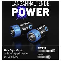 Absina baterie malé mono C alkalicko-manganová 6000 mAh 9 V 6 ks