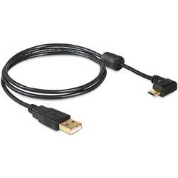 Delock USB kabel USB 2.0 USB-A zástrčka, USB Micro-B zástrčka 1.00 m černá s feritovým jádrem 83147