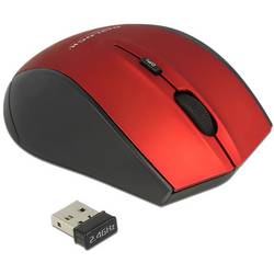 Delock 12493 optická ergonomická myš, přenos USB, 5 tlačítko, 1600 dpi, černá, červená