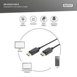 Digitus DisplayPort kabel Konektor DisplayPort, Konektor DisplayPort 2.00 m černá AK-340103-020-S Kabel DisplayPort