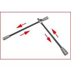 Křížový klíč na kola s kluzným kloubem pro NkW, 3/4„x24x27x32mm KS Tools 518.1163