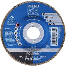 PFERD TOOLS 67712115 PFC 115 A 120 SG STEELOX vějířovitý brusný kotouč Průměr 115 mm Ø otvoru 22.23 mm Zrnitost 120 nerezová ocel, ocel 10 ks