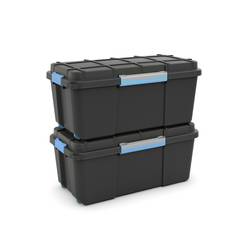 KIS 241507 Úložný box, Scubba, stohovatelné, (d x š x v) 780 x 350 x 395 mm, šedomodrá, černá, 1 ks