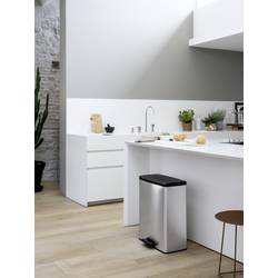 Curver Deco bin slim 254619 odpadkový koš, 52 l, (š x v x h) 486 x 615 x 284 mm, stříbrná, černá, 1 ks