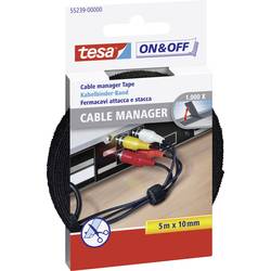 TESA On & Off 55239-00-00 kabelový manažer na suchý zip ke spojování háčková a flaušová část (d x š x v) 5000 mm x 10 mm x 5 m černá 1 ks