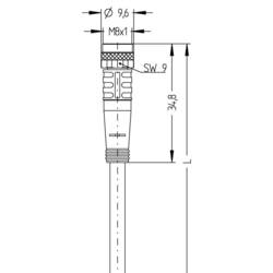 Escha AL-SKP4-5/S370 upravený zástrčkový konektor pro senzory - aktory, 8043761, piny: 4, 5.00 m, 1 ks