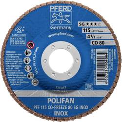 PFERD TOOLS 67611580 PFF 115 CO-FREEZE 80 SG INOX vějířovitý brusný kotouč Průměr 115 mm Ø otvoru 22.23 mm Zrnitost 80 Slitina na bázi niklu, Superslitiny na