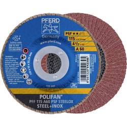 PFERD TOOLS 67646115 PFF 115 A 60 PSF STEELOX vějířovitý brusný kotouč Průměr 115 mm Ø otvoru 22.23 mm Zrnitost 60 nerezová ocel, ocel 10 ks