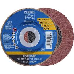 PFERD TOOLS 67644115 PFF 115 A 40 PSF STEELOX vějířovitý brusný kotouč Průměr 115 mm Ø otvoru 22.23 mm Zrnitost 40 nerezová ocel, ocel 10 ks