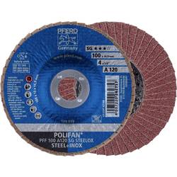 PFERD TOOLS 67612100 PFF 100 A 120 SG STEELOX/16,0 vějířovitý brusný kotouč Průměr 100 mm Ø otvoru 16 mm Zrnitost 120 nerezová ocel, ocel 10 ks